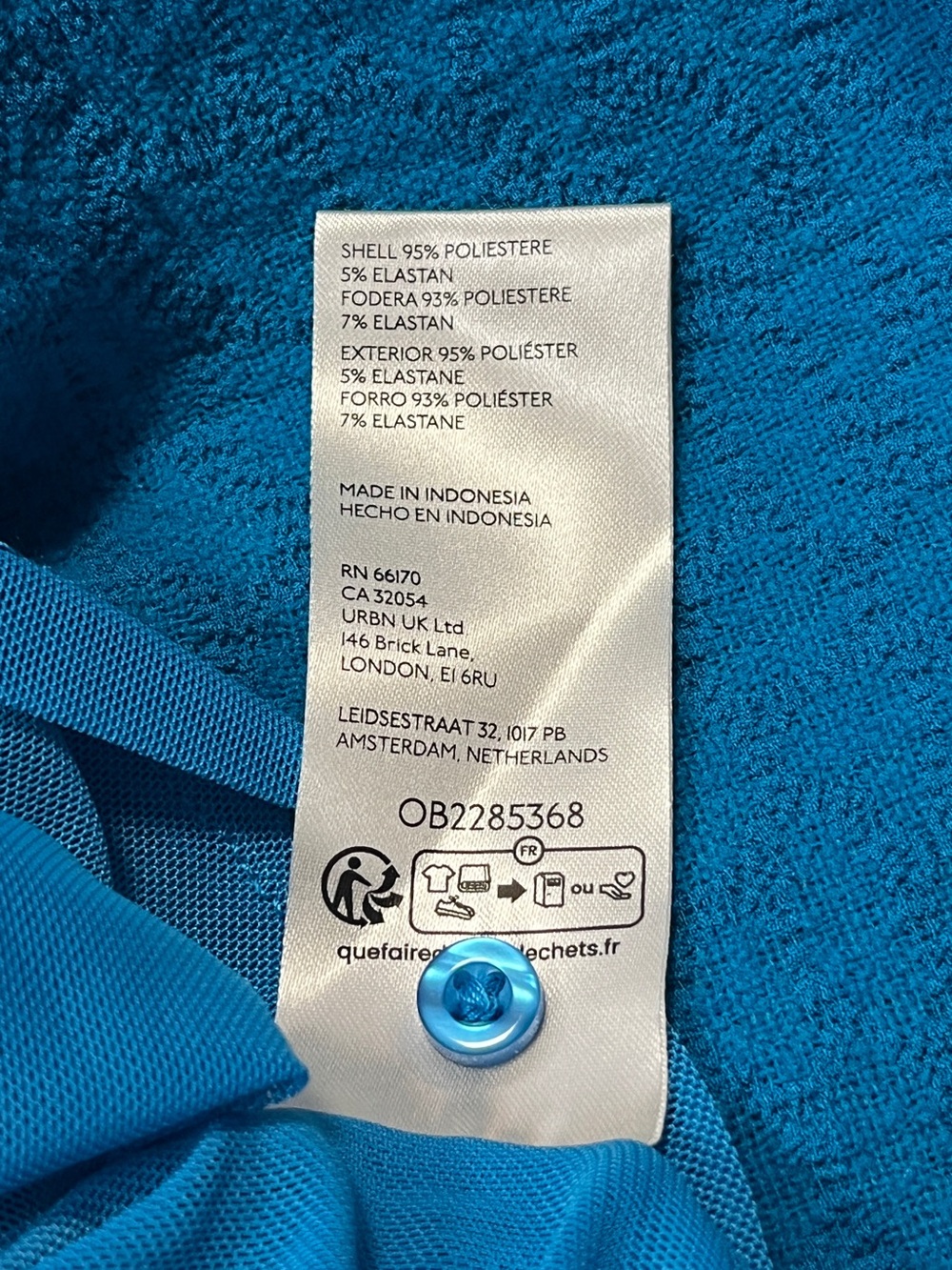 NWT Anthropology Textured Sleeveless Mini Dress in Teal - Picture 6 of 8